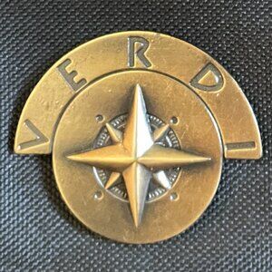 Vintage Verdi Weekender Duffel Bag - Navy Canvas / Brown Leather